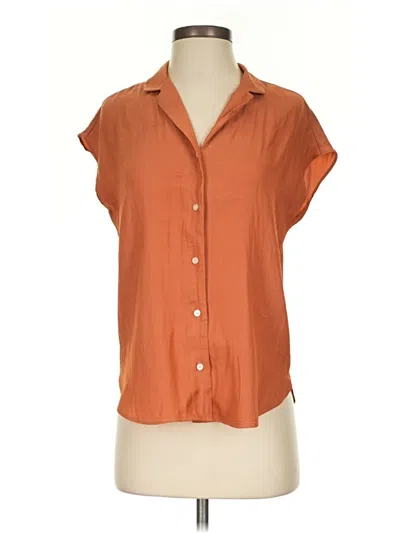 Pre-owned Banana Republic Short Sleeve Blouse In Orange