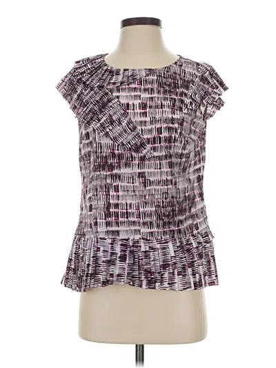 Pre-owned Banana Republic Short Sleeve Blouse In Purple