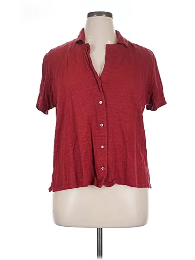 Pre-owned Banana Republic Short Sleeve Blouse In Red