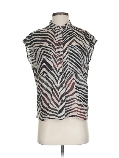 Pre-owned Banana Republic Short Sleeve Blouse In Silver