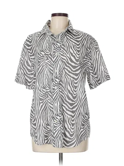 Pre-owned Banana Republic Short Sleeve Blouse In Silver