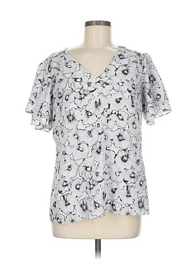 Pre-owned Banana Republic Short Sleeve Blouse In Silver