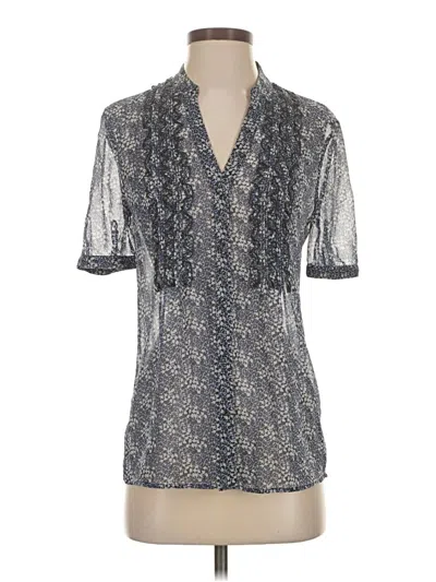 Pre-owned Banana Republic Short Sleeve Blouse In Silver