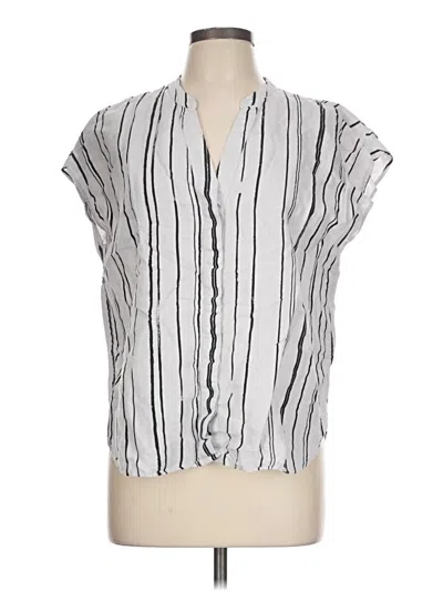 Pre-owned Banana Republic Short Sleeve Blouse In Silver