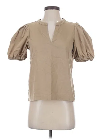 Pre-owned Banana Republic Short Sleeve Blouse In Tan