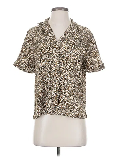 Pre-owned Banana Republic Short Sleeve Blouse In Tan