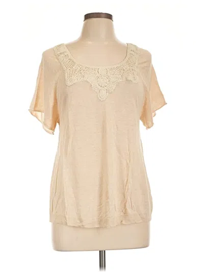Pre-owned Banana Republic Short Sleeve Blouse In Tan