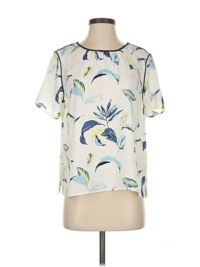 Pre-owned Banana Republic Short Sleeve Blouse In White