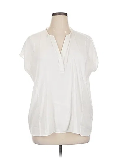 Pre-owned Banana Republic Short Sleeve Blouse In White