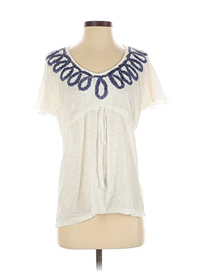 Pre-owned Banana Republic Short Sleeve Blouse In White