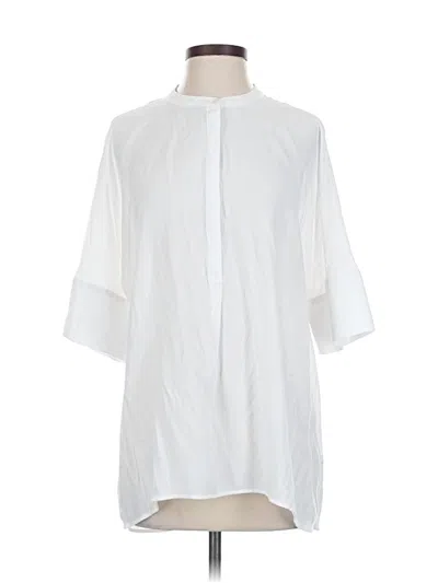 Pre-owned Banana Republic Short Sleeve Blouse In White