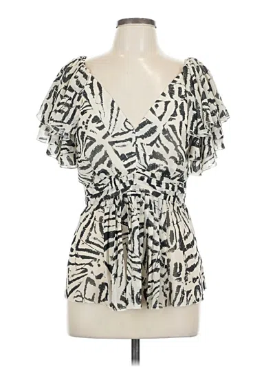 Pre-owned Banana Republic Short Sleeve Blouse In White