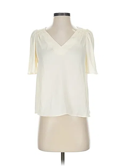 Pre-owned Banana Republic Short Sleeve Blouse In White