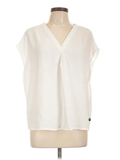 Pre-owned Banana Republic Short Sleeve Blouse In White