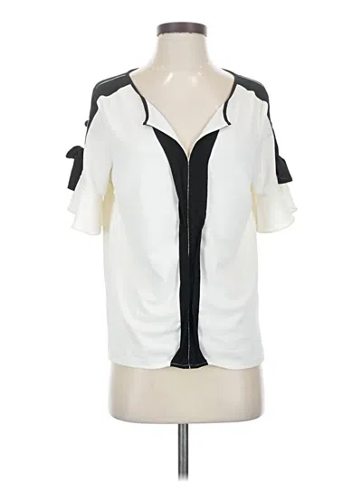 Pre-owned Banana Republic Short Sleeve Blouse In White