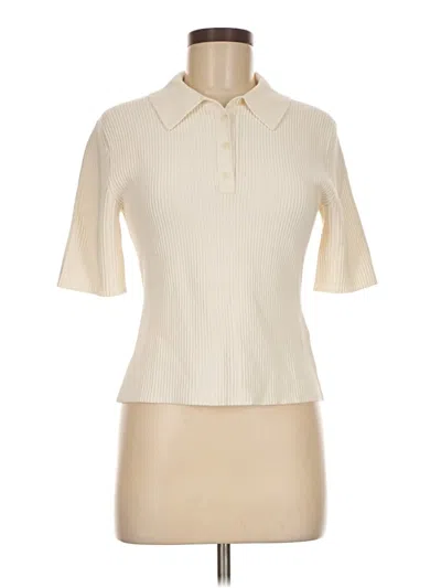 Pre-owned Banana Republic Short Sleeve Blouse In White
