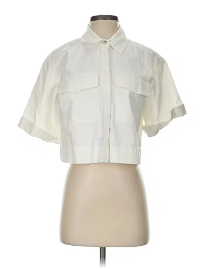 Pre-owned Banana Republic Short Sleeve Blouse In White
