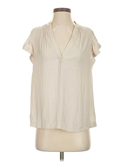 Pre-owned Banana Republic Short Sleeve Blouse In White