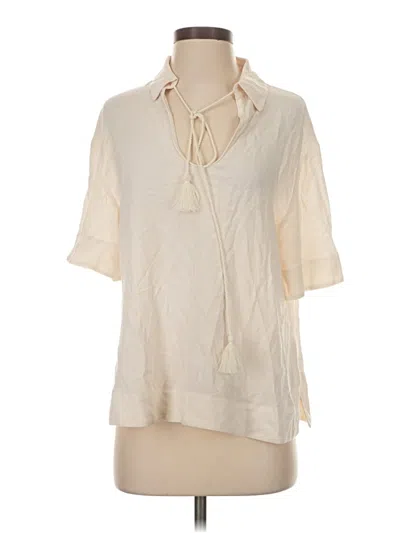 Pre-owned Banana Republic Short Sleeve Blouse In White