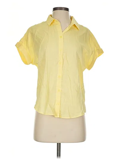 Banana Republic Short Sleeve Blouse In Yellow