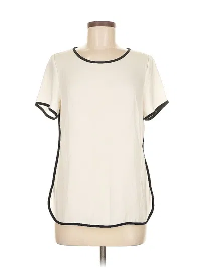 Pre-owned Banana Republic Short Sleeve Top Ivory Crew Neck Tops In White