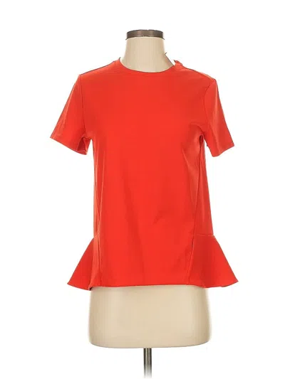 Banana Republic Short Sleeve Top Orange Keyhole Neckline Tops In Red