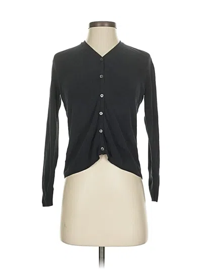 Pre-owned Banana Republic Silk Cardigan Sweater In Black
