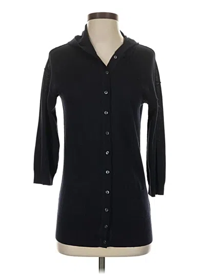 Pre-owned Banana Republic Silk Cardigan Sweater In Black