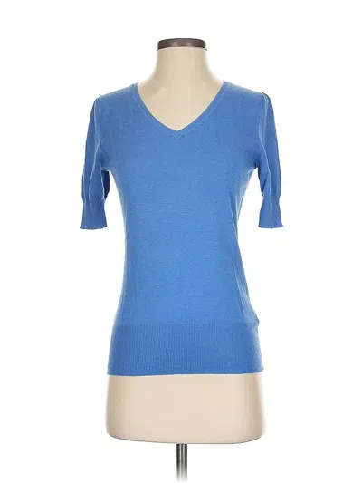 Pre-owned Banana Republic Silk Cardigan Sweater In Blue