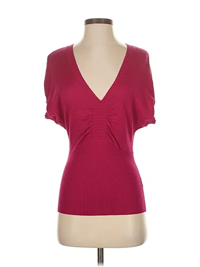 Pre-owned Banana Republic Silk Cardigan Sweater In Burgundy