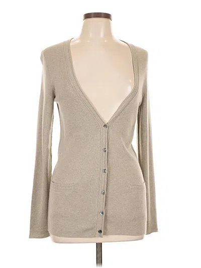Pre-owned Banana Republic Silk Cardigan Sweater In Tan