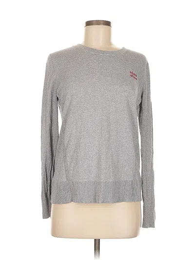 Pre-owned Banana Republic Silk Pullover Sweater In Gray