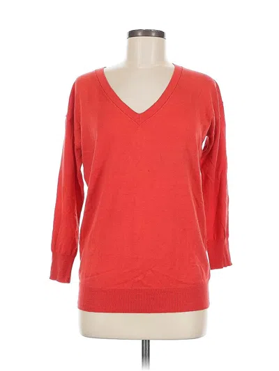 Pre-owned Banana Republic Silk Pullover Sweater In Orange