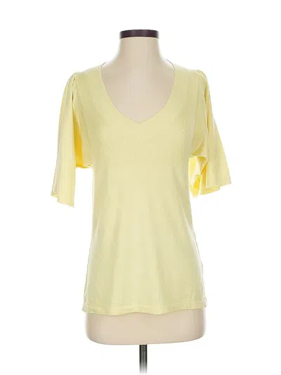 Pre-owned Banana Republic Silk Pullover Sweater In Yellow