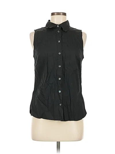 Pre-owned Banana Republic Sleeveless Button Down Shirt In Black