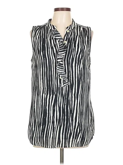 Pre-owned Banana Republic Sleeveless Button Down Shirt In Black