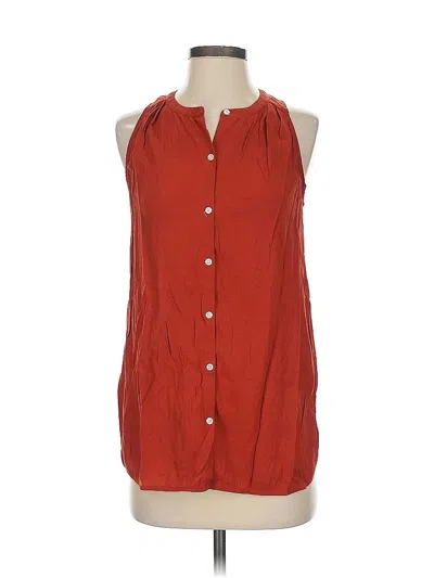 Pre-owned Banana Republic Sleeveless Button Down Shirt In Red