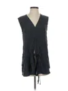 Banana Republic Sleeveless Silk Top Black Plunge Neckline Tops In Black