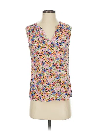 Pre-owned Banana Republic Sleeveless Silk Top Pink Plunge Neckline Tops