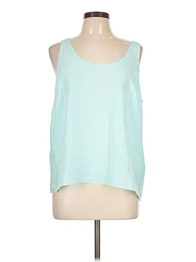Banana Republic Sleeveless Top Teal Scoop Neck Tops In Blue