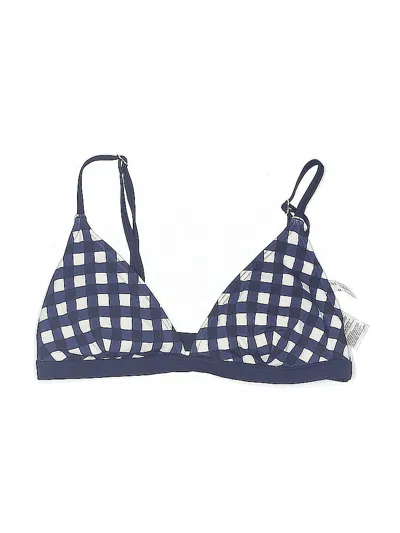 Pre-owned Banana Republic Swimsuit Top Blue Checkered/gingham Pattern Swimwear