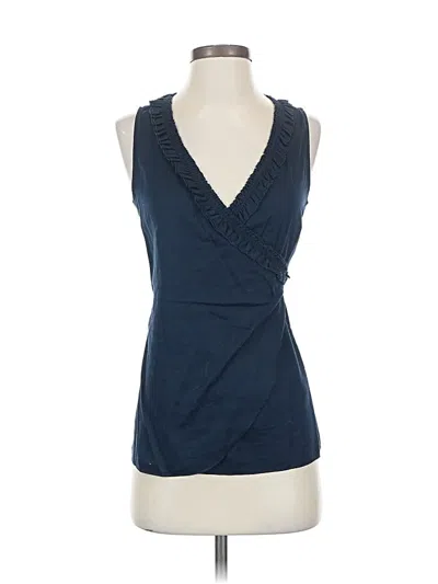 Pre-owned Banana Republic Tank Top Blue Plunge Neckline Tops