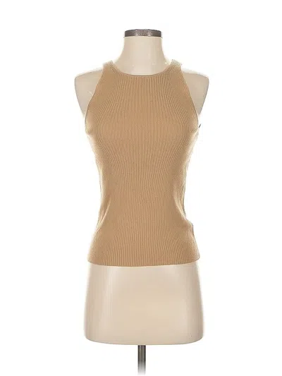Pre-owned Banana Republic Tank Top Tan Halter Neckline Tops In Brown