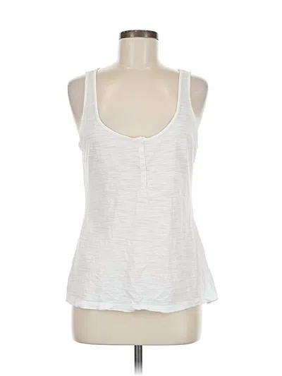 Pre-owned Banana Republic Tank Top White Solid Pattern Scoop Neck Tops