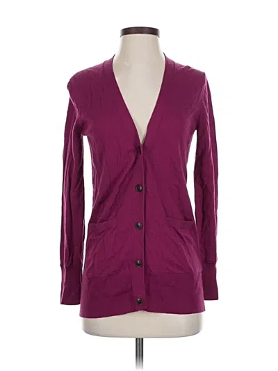 Pre-owned Banana Republic Wool Cardigan Sweater In Burgundy