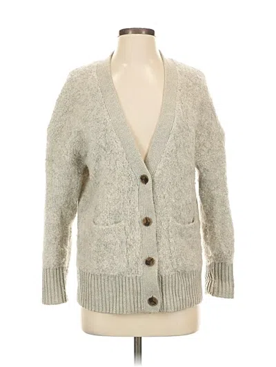 Pre-owned Banana Republic Wool Cardigan Sweater In Gray