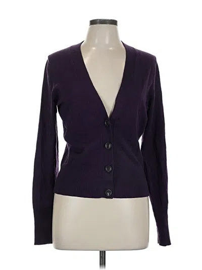 Pre-owned Banana Republic Wool Cardigan Sweater In Purple