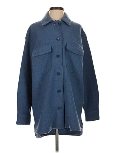 Pre-owned Banana Republic Wool Coat In Blue