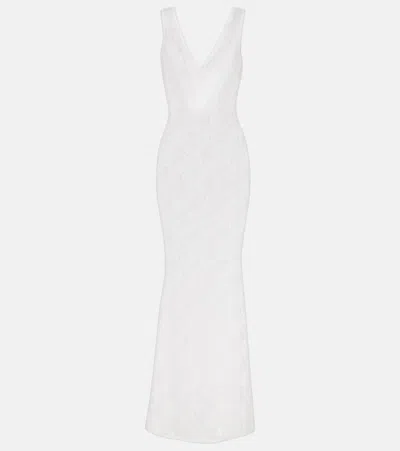 Bananhot Adel Sheer Lace Maxi Dress In White