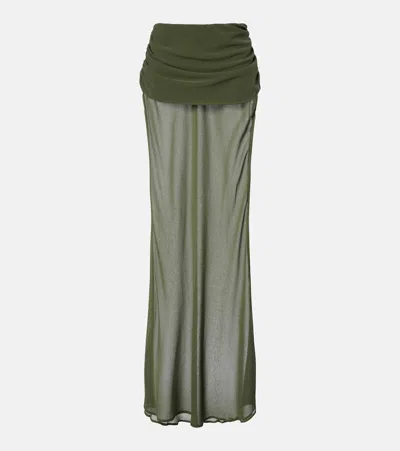Bananhot Adelina Draped Maxi Skirt In Green